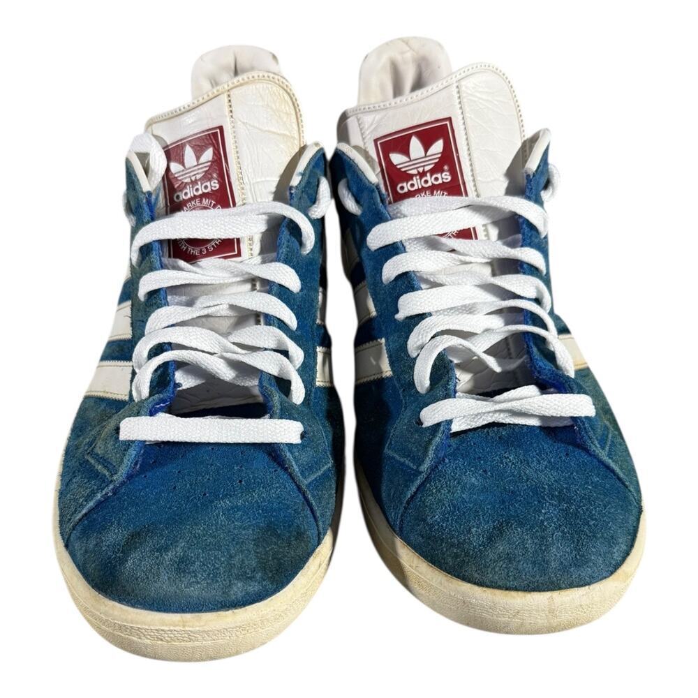 adidas Grand Prix Suede Blue White Classic Tennis Sneakers Men’s 11.5 Vintage - Picture 3 of 8